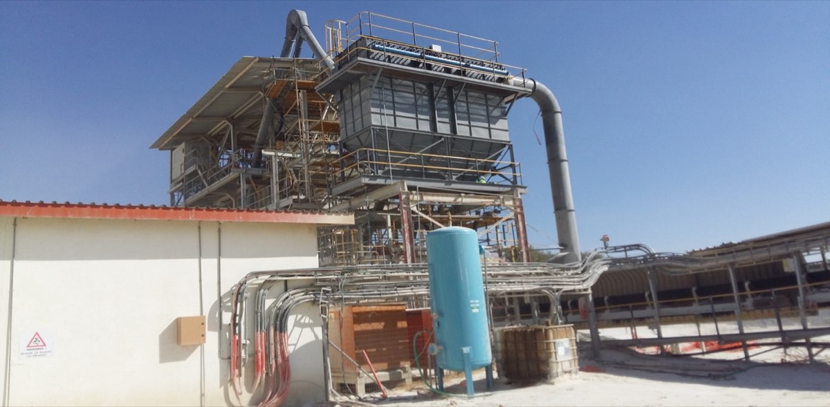 270 m² fabric filter and ductwork serving the primary crusher at Afrisam Dudfield